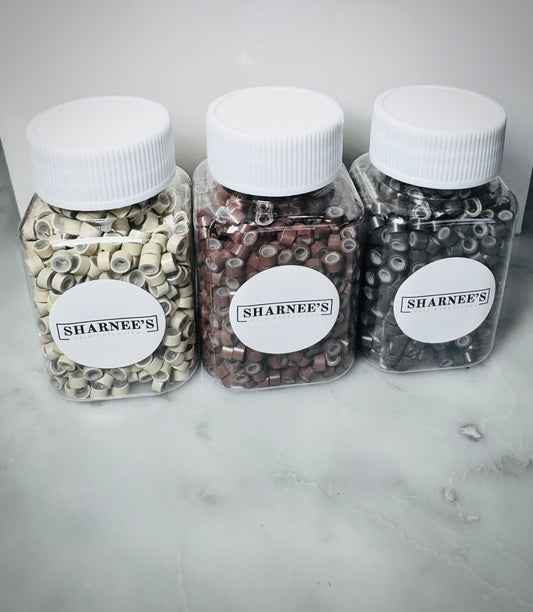 5mm Silicone Micro Rings for Weft Hair Extensions & Stick Tips – 1000 per Pot (Available in 5 Colours)